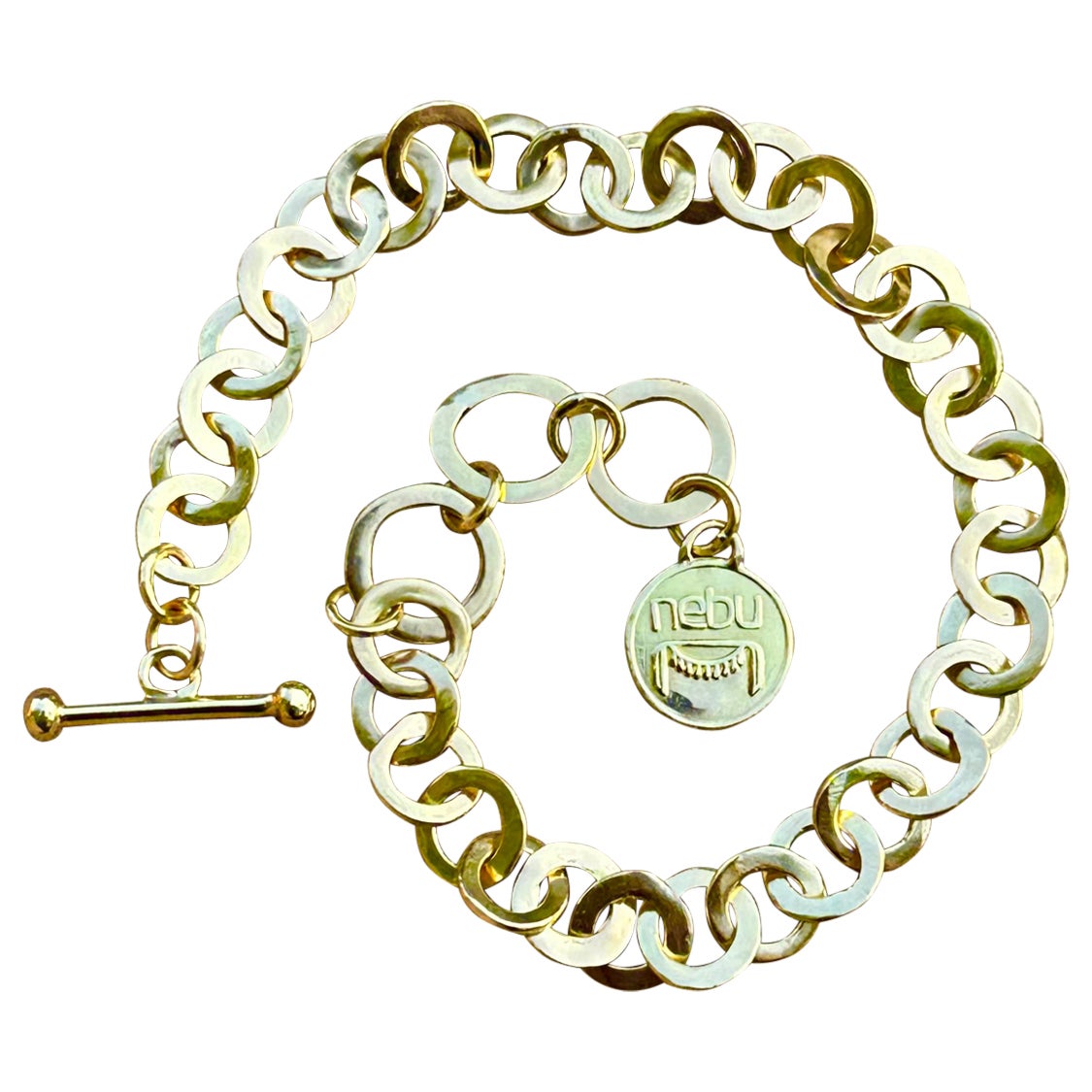 18K One of a kind hammered bracelet