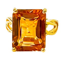 New Nigerian If 9.90 C Imperial Champagne Topaz Ygold Plated Sterling Ring