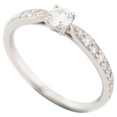 Tiffany Harmony 0.19 Carat Solitaire Diamond Ring PT950 with 18 Pave Diamonds