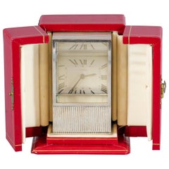 Retro Rare Cartier Mystery Prism Silver Clock 