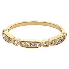 Stackable Diamond Ring Band 0.18 Carat 14k Yellow Gold