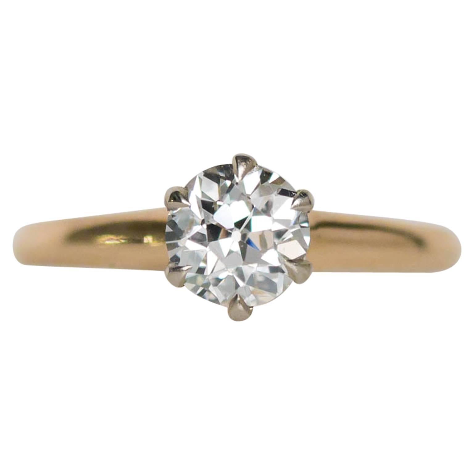Diamond Two Color Gold Filigree Ring at 1stDibs