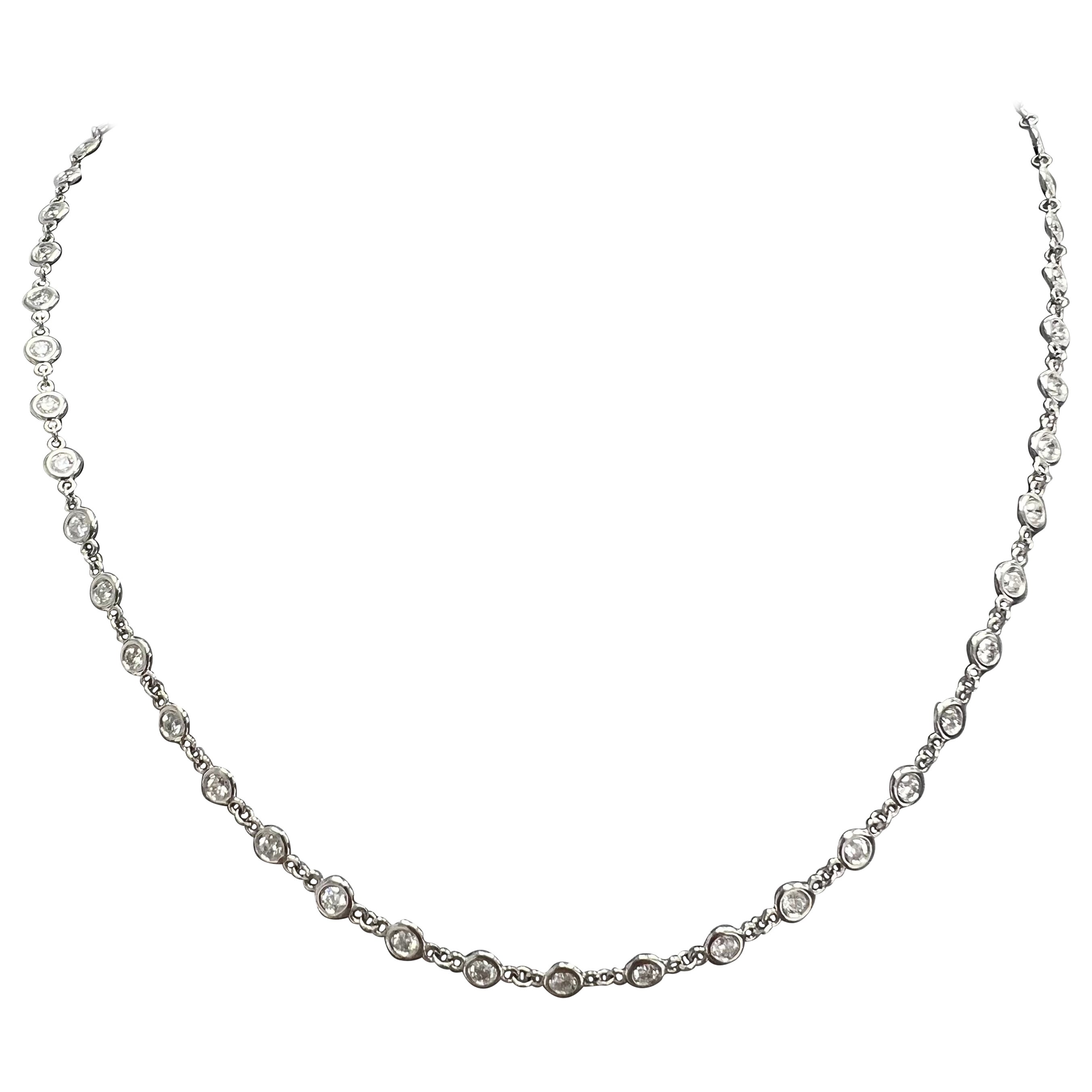 Diamonds by the Yard Necklace, 59 Full Cut Natural Diamonds, 3.00 Total Carats 1