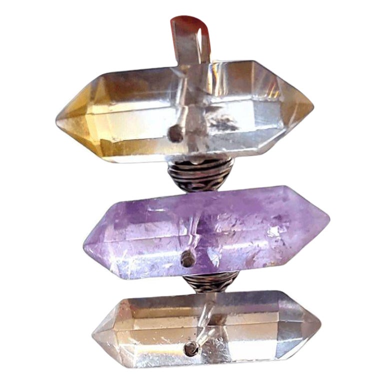 Ametrine/Amethyst Pendant for Crystal Lovers For Sale