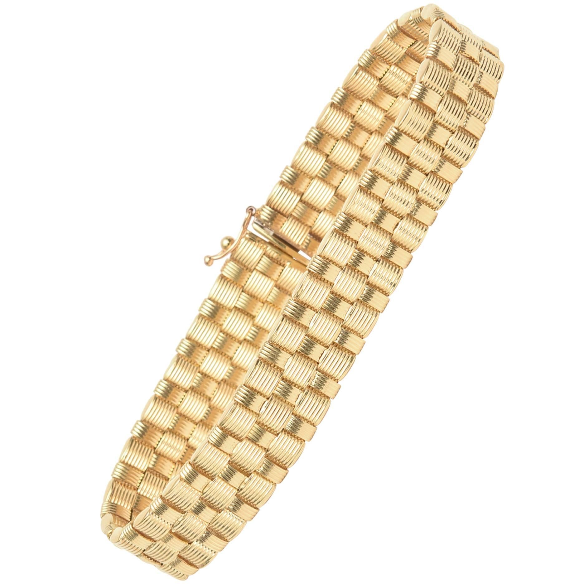 Italian Woven 14K Gold Bracelet