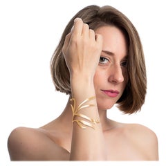Bracciale Matisse in felce nera in oro giallo 18k, Gioielli Larissa Moraes