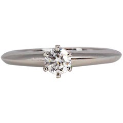 Tiffany & Co. .23 Carat Diamond and Platinum Engagement Ring