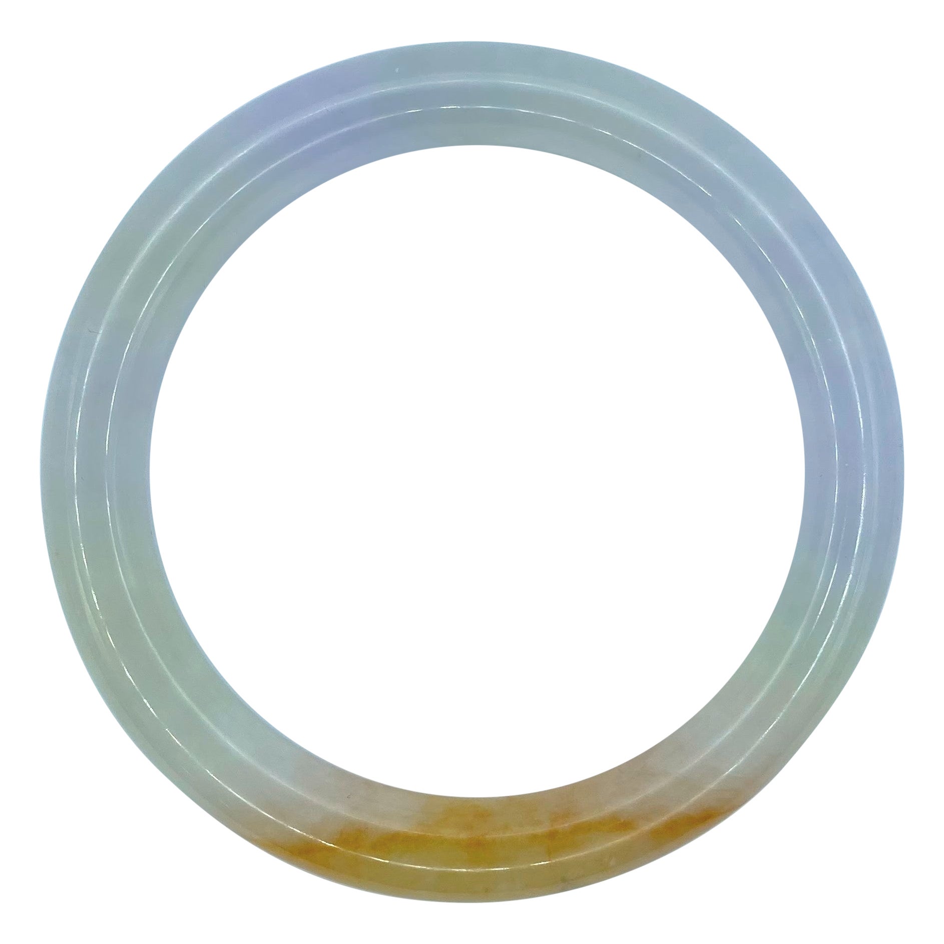 Certified Green, Lavender, Red Tri-Color Genuine Burmese Jadeite Jade Bangle #3