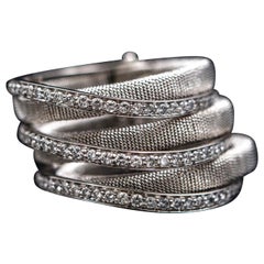 Harpo's Italy Multi-Shank Articulated Diamond Cocktail Ring 18k White Gold
