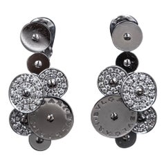 Bvlgari Cicladi Orecchini a disco con diamanti in oro bianco Italia Set completo non indossato