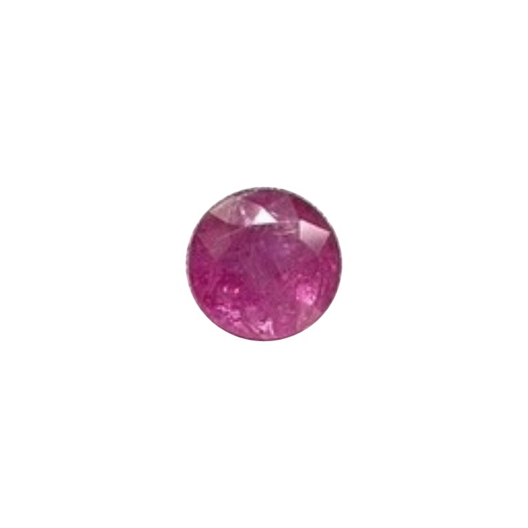 Pierre naturelle certifiée 3,02 carats rubis du Mozambique, taille ronde à facettes, sans chaleur en vente