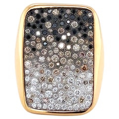 Pomellato Sabbia Dégradé Diamante Oro Rosa Anello Cocktail a forma rettangolare