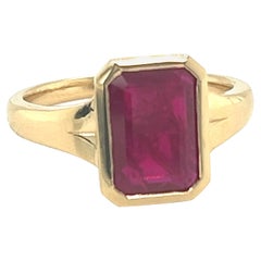 3.17 Carat Natural Ruby Gold Ring 18k
