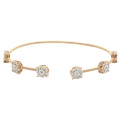 14 Karat Rose Gold Diamond Cuff Bracelet