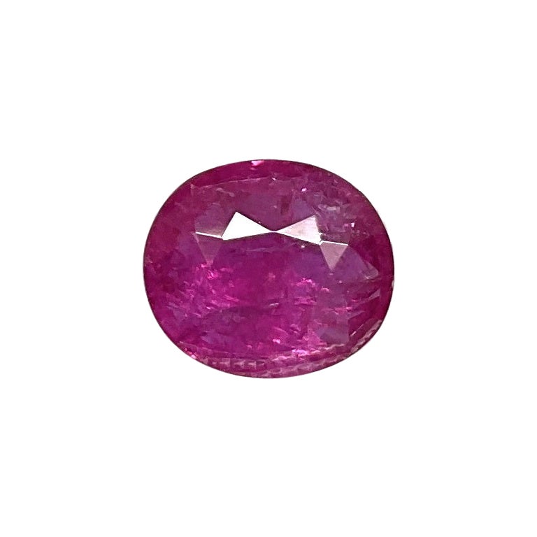 Certified 2.73 Carats Mozambique Ruby Oval Faceted Cutstone No Heat Natural Gem For Sale