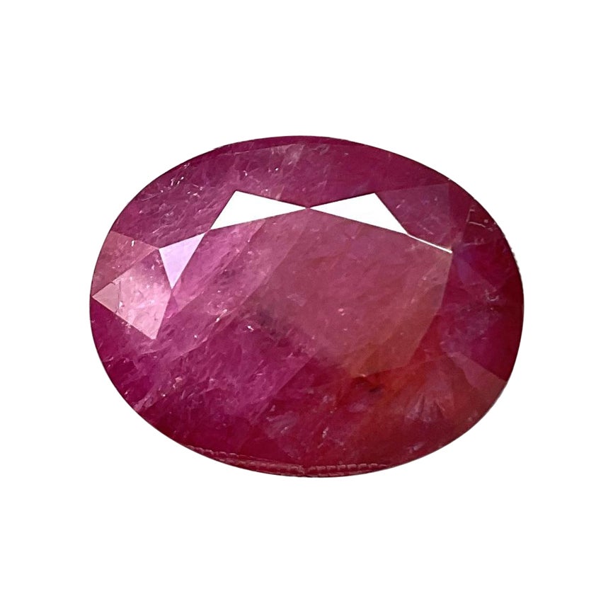Certified 23.46 Carats Mozambique Ruby Oval Faceted Cutstone No Heat Natural Gem For Sale