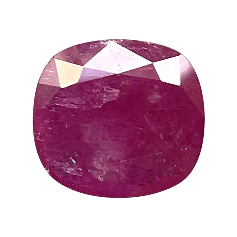 Certified 13.11 Carats Mozambique Ruby Cushion Faceted Cut No Heat Natural Gem For Sale