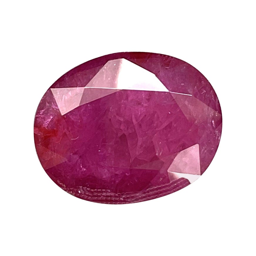 Certified 34.29 Carats Mozambique Ruby Oval Faceted Cutstone No Heat Natural Gem For Sale