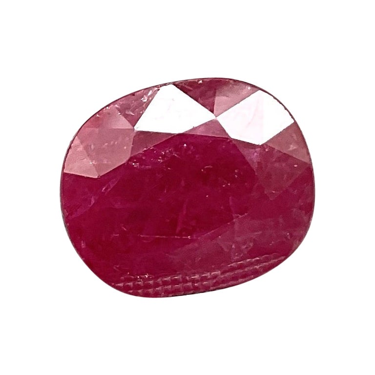 Certified 6.51 Carats Mozambique Ruby Oval Faceted Cutstone No Heat Natural Gem For Sale