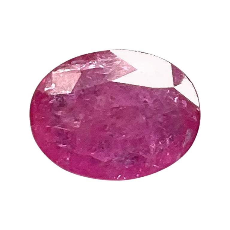Certified 3.66 Carats Mozambique Ruby Oval Faceted Cutstone No Heat Natural Gem For Sale