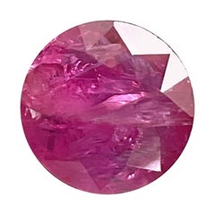 Pierre naturelle certifiée 5.10 carats rubis du Mozambique, taille ronde à facettes, sans chaleur