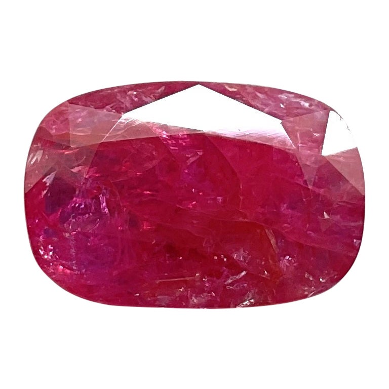 Certified 12.10 Carats Mozambique Ruby Octagon Faceted Cuts No Heat Natural Gem For Sale