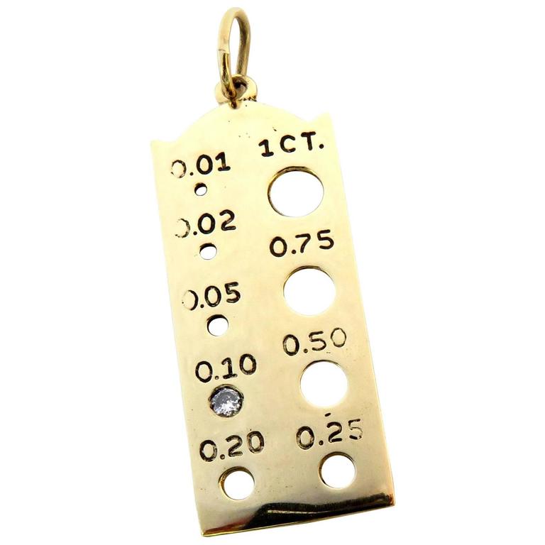 Gold Gauge with Diamond Charm Pendant For Sale at 1stdibs