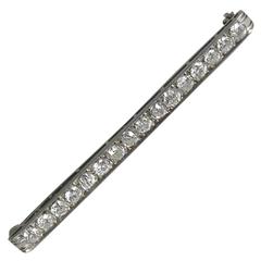Antique Diamond Platinum Bar Pin Brooch 4