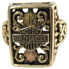 Tricolor Gold Harley Davidson Ring 8