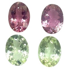 4.65 Carats Tourmaline Multi Color Pair, Pink and Green Tourmaline Ovals