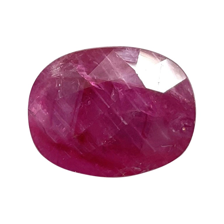 Certified 11.03 Carats No Heat Burmese Ruby Oval Faceted Cutstone Natural Gem For Sale