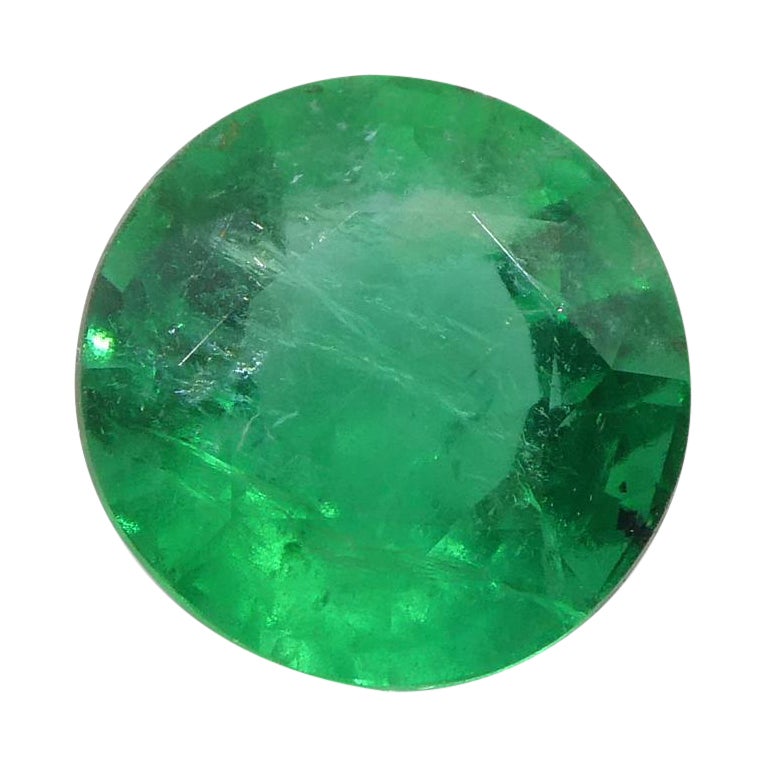 1.91ct Round Green Emerald GIA Certified Brazil For Sale