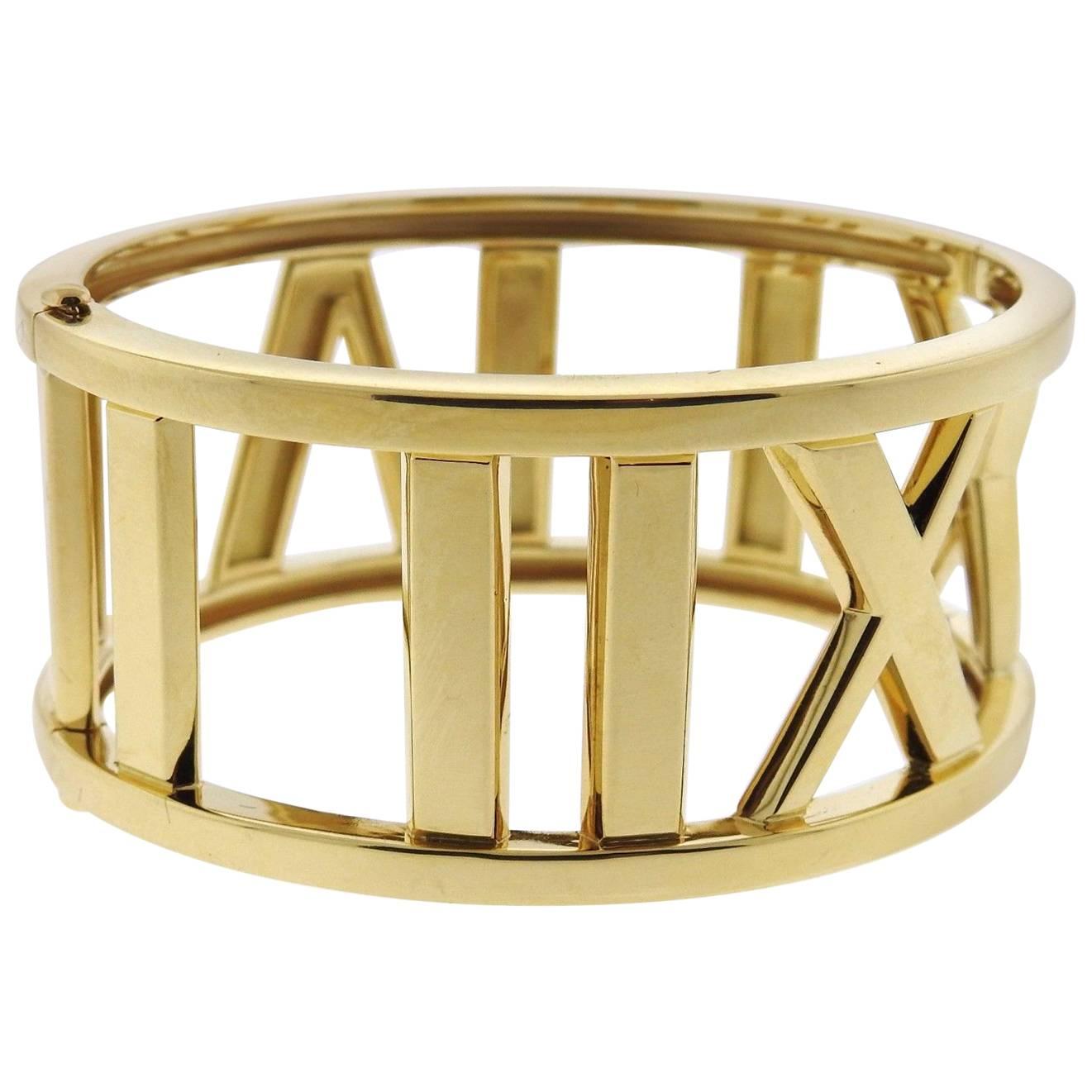 Tiffany & Co. Atlas Gold Wide Bangle Bracelet