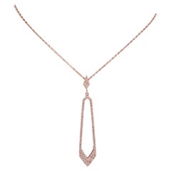 0.44 Carat Round Brilliant Pink Diamond Pendant Necklace 14k Rose Gold