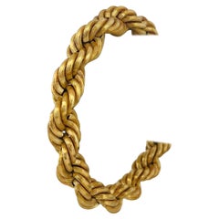 18 Karat Yellow Gold Ladies Very Thick Rope Bracelet, Italy