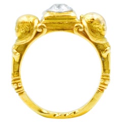 Rare 18-Carat Gold and Diamond Ring by Arnould - Art Nouveau