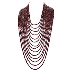 Retro Garnets, Multi-Strands Necklace