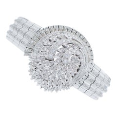 Vintage Diamonds, 18 Karat White Golr Retrò Bracelet