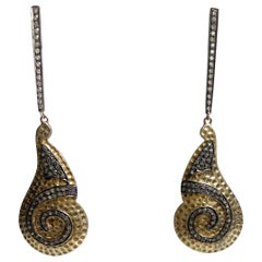 Vermeil with a Swirl of Pave Diamonds Earrings