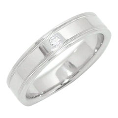 Tiffany & Co. Together Platinum Diamond Double Milgrain Band Ring 7.5