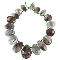 Incredible Necklace of 18 Faceted Quartz Crystals with Fascinating Inclusions 11