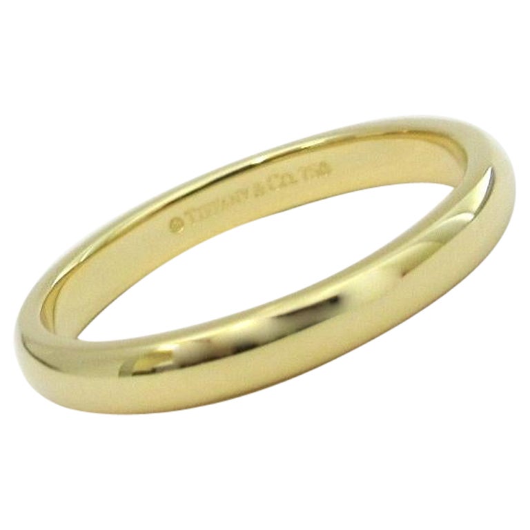Tiffany & Co. Forever 18k Yellow Gold Lucida Wedding Band Ring  For Sale