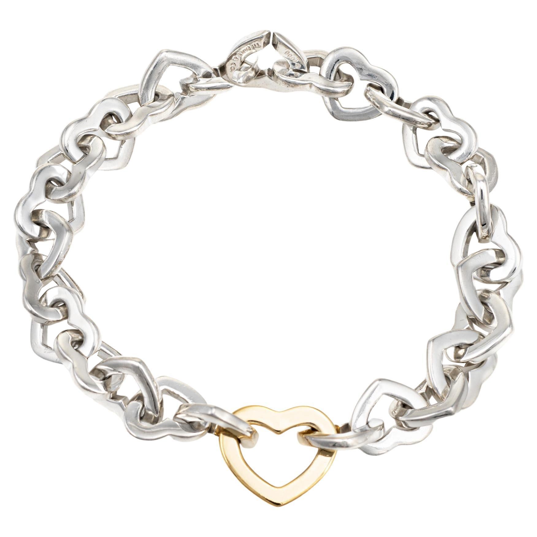 Tiffany and Co. Hearts Sterling Silver and 18k Gold Bracelet at 1stDibs ...