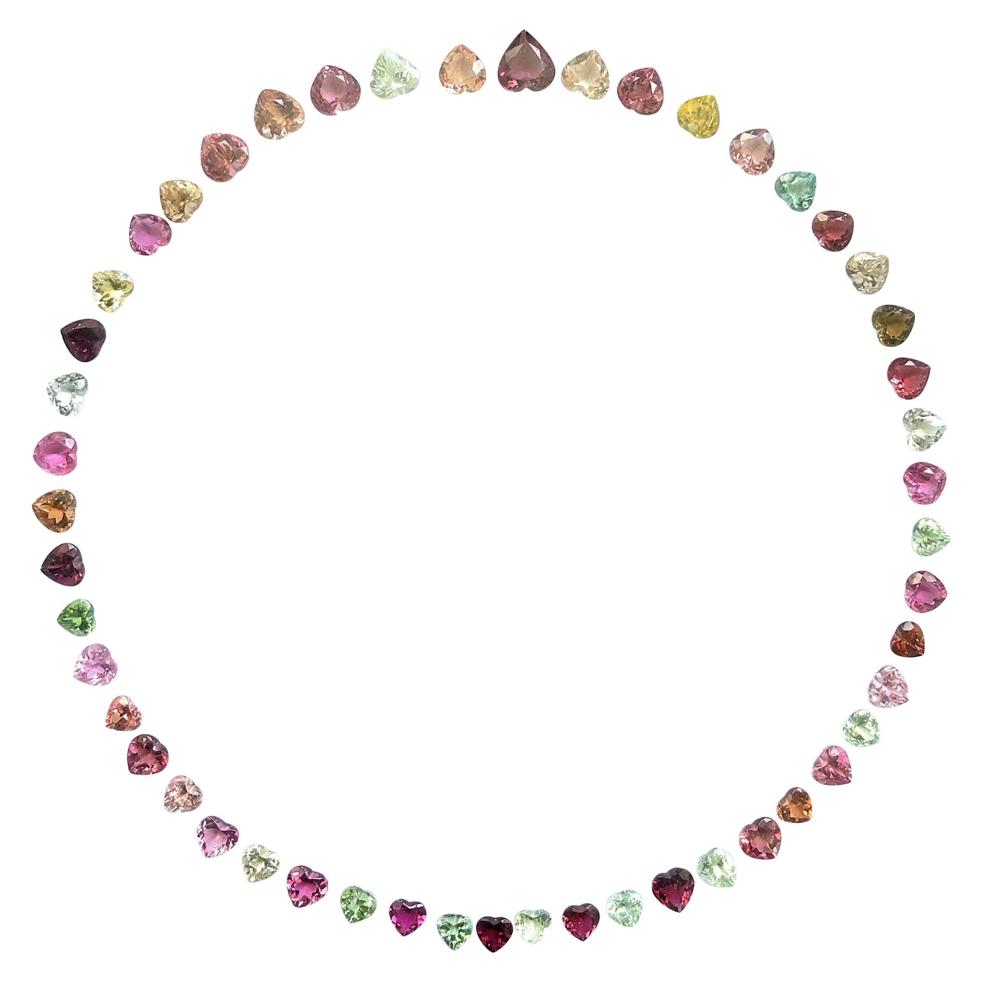 58.20 Carats Heart Tourmaline Layout Suite Faceted cutstones Natural Gemstone