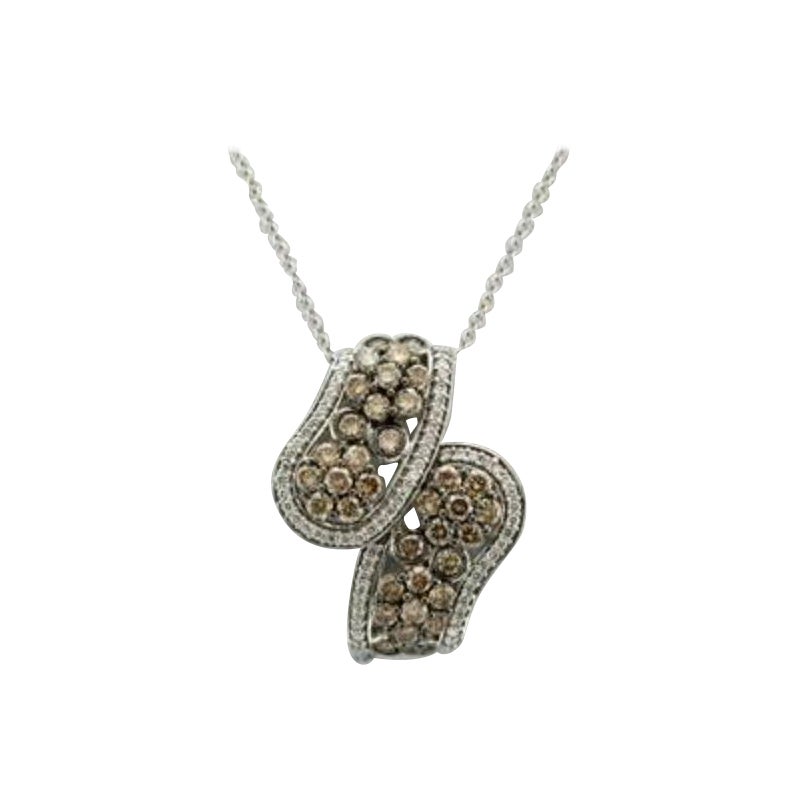 Pendant Featuring Chocolate Diamonds, Vanilla Diamonds Set in 14k Vanilla Gold