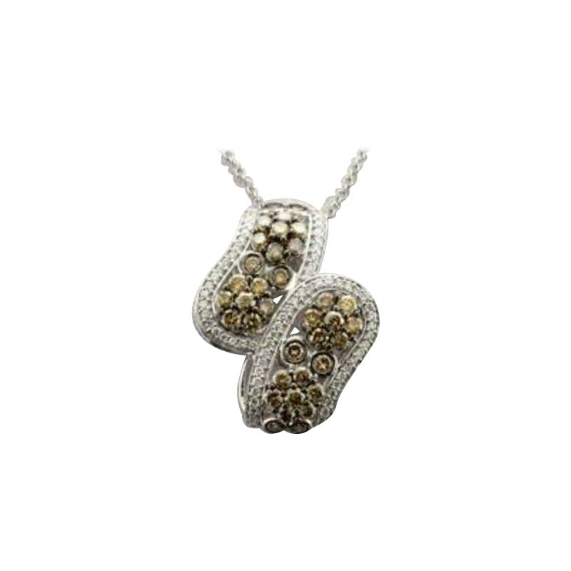 Pendentif en or 14 carats serti de diamants chocolat et de diamants Vanilla