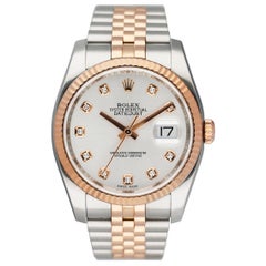 Rolex Datejust 116231 Diamond Silver Dial Mens Watch
