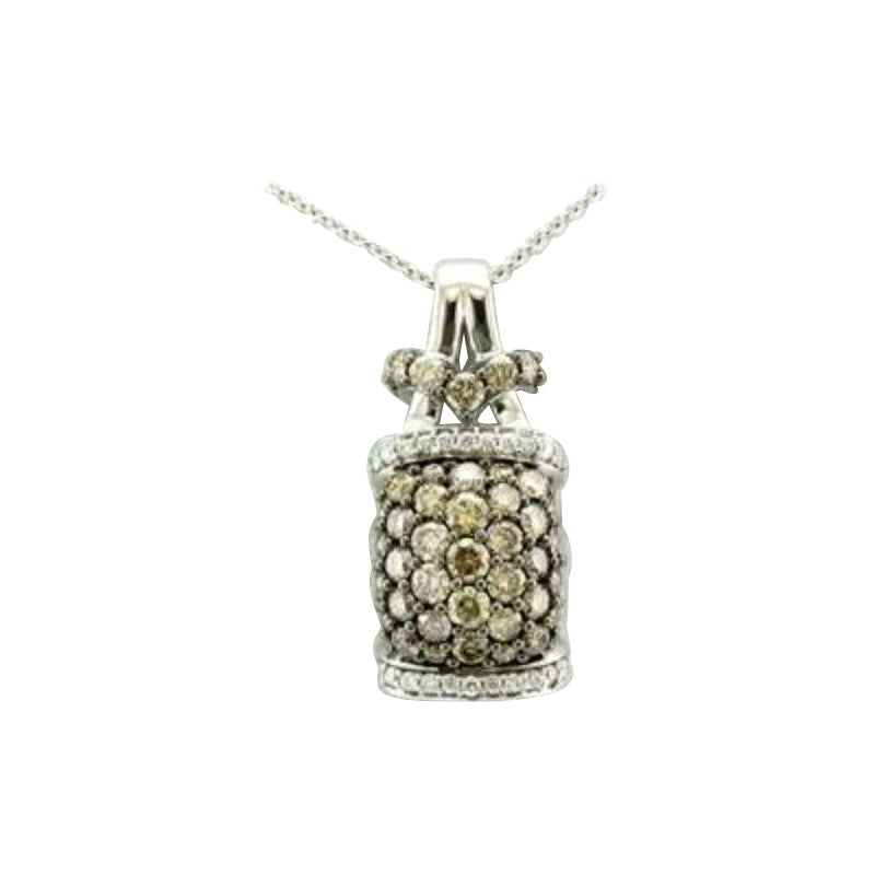 Pendant Featuring Chocolate Diamonds, Vanilla Diamonds Set in 14k Vanilla Gold