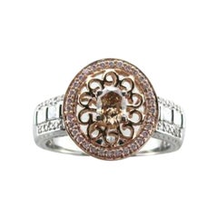 Ring Featuring Chocolate, Vanilla and Strawberry Diamonds Set in 18k Gold