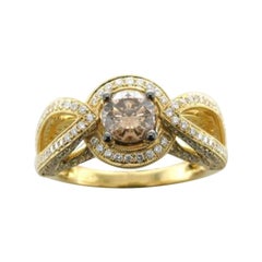 Le Vian Ring Featuring Chocolate and Vanilla Diamonds Set in 18k Honey Gold